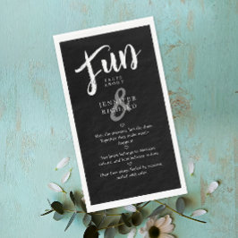 Moderne Schwarz-weiße Handwriting-Spaß-Fakten Hoch Serviette