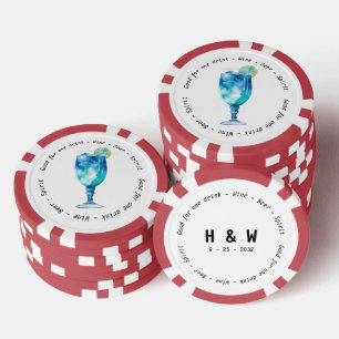 Moderne Schwarz-weiße Hawaiianische Trinkgutschein Pokerchips