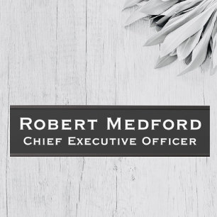 Moderne schwarz-weiße Hecktür Namensplatte Türschild