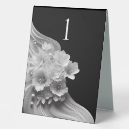 Moderne, schwarz-weiße Hochzeit Tischaufsteller