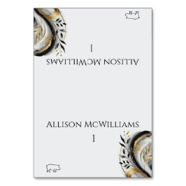 Moderne Schwarz-weiße Hochzeit und Hochzeitsfeiern Tischnummer