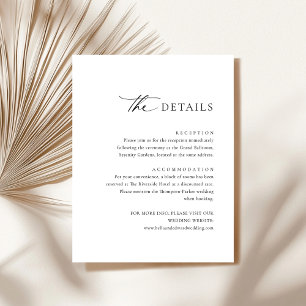 Moderne Schwarz-weiße Hochzeitskarte Begleitkarte