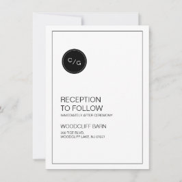 Moderne, schwarz-weiße Hochzeitskarte Einladung