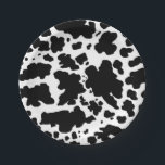 Moderne Schwarz-weiße Kuhhaut Textur Tierdruck Pappteller<br><div class="desc">Klassische und trendige schwarz-weiße Kuhhaut-Flecken Textur Design Wohngestaltung und Geschenke. Kuh fleckt Party-Papier-Teller von Tieren.</div>