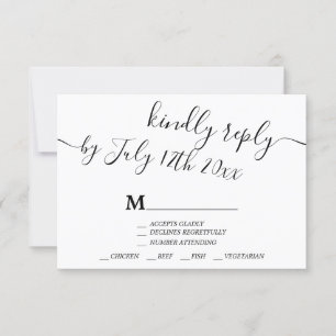 Moderne Schwarz-weiße lässige Typografie uAwg Hoch RSVP Karte