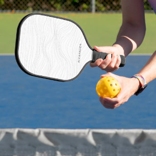 Moderne Schwarz-weiße Linien für minimalen Individ Pickleball Schläger