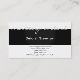 Moderne Schwarz-weiße Make-up Artist Business Card Visitenkarte