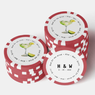 Moderne Schwarz-weiße Margarita Drink Voucher Hoch Pokerchips