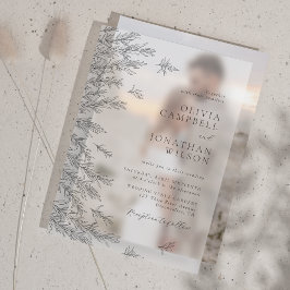 Moderne Schwarz-weiße Minimal-Blätter Hochzeit