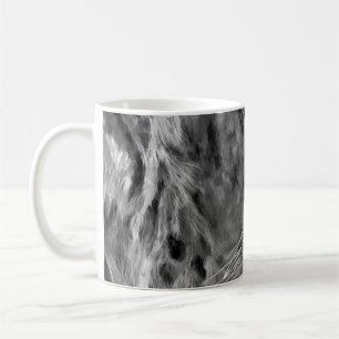 Moderne schwarz-weiße Ölgemälde von König Löwe,  Kaffeetasse