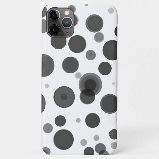 Moderne Schwarz-weiße Polka Dot Bubbles Minimal Case-Mate iPhone Hülle (Rückseite)