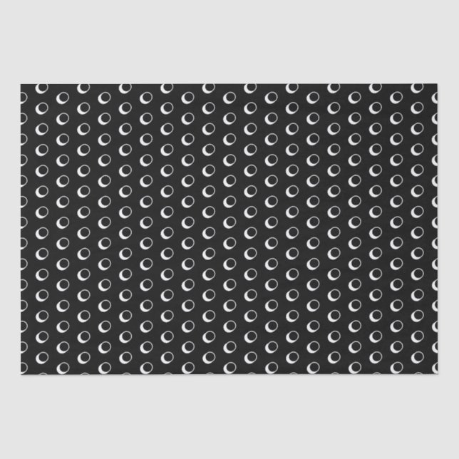 Moderne schwarz-weiße Polka-Punkte-Muster machen n Seidenpapier (Vorderseite)