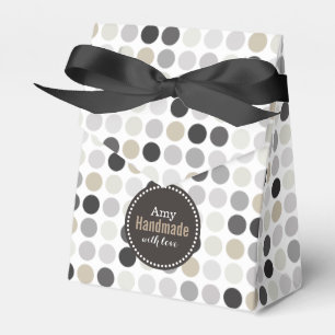 Moderne Schwarz-weiße Polka-Punkte-Mustermonogramm Geschenkschachtel