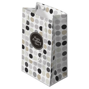 Moderne Schwarz-weiße Polka-Punkte-Mustermonogramm Kleine Geschenktüte