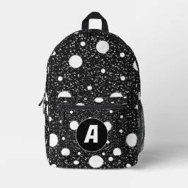 Moderne Schwarz-weiße Punkte - Anfangsbuchstaben Bedruckter Rucksack