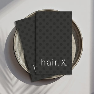 Moderne Schwarz-weiße Schere Friseurin Visitenkarte