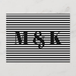 Moderne Schwarz-weiße Streifen, kundenspezifische Postkarte