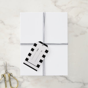 Moderne Schwarz-weiße Streifenmuster Geschenkanhänger