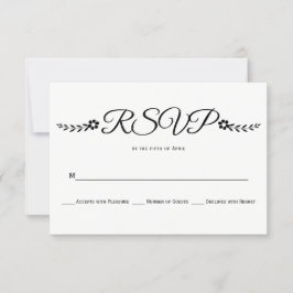 Moderne schwarz-weiße Typografie Hochzeit RSVP