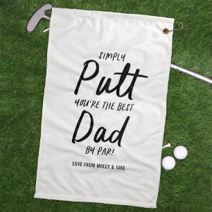 Moderne Schwarz-weiße Typografie von Golf Papa lus Golfhandtuch