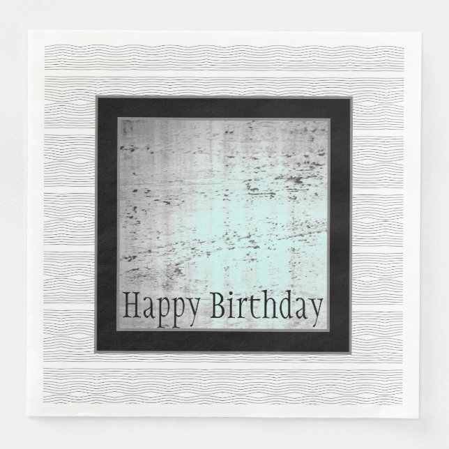 Moderne Schwarz-weiße und graue Serviette (Vorderseite)