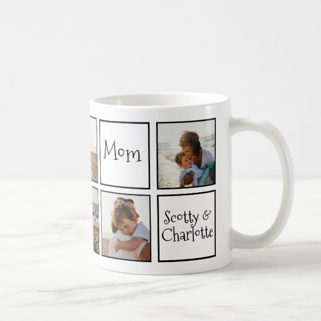 Moderne Schwarz-weiße Wir Liebe Sie lieben Mama 6  Kaffeetasse (Rechts)