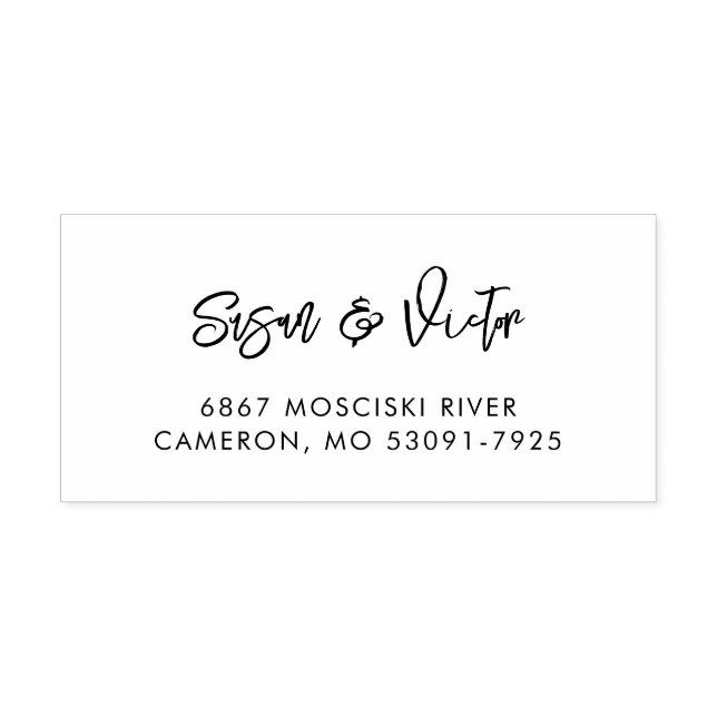 Moderne schwarze Adresse Gummistempel (Prägung)