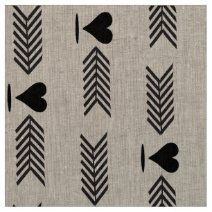 Moderne schwarze Arrow-Herzen Stoff