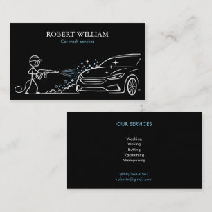 Moderne schwarze Autowaschdienste Auto-Detailing Visitenkarte