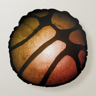 Moderne schwarze Basketball-Rundkissen Rundes Kissen
