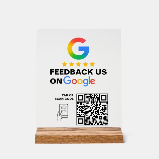 Moderne schwarze benutzerdefinierte Logo-QR-Code-Ü Acrylschild (Vorderseite)