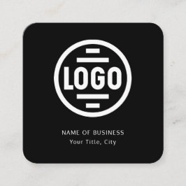 Moderne schwarze benutzerdefinierte Logo- und QR-C Quadratische Visitenkarte