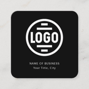 Moderne schwarze benutzerdefinierte Logo- und QR-C Quadratische Visitenkarte
