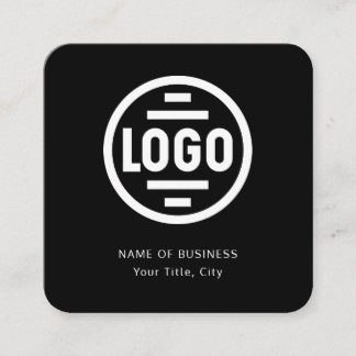Moderne schwarze benutzerdefinierte Logo- und QR-C Quadratische Visitenkarte