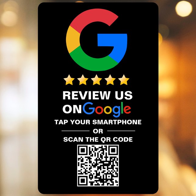 Moderne schwarze benutzerdefinierte QR-Code Google Fensteraufkleber (Von Creator hochgeladen)