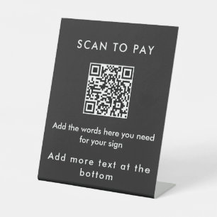 Moderne schwarze benutzerdefinierte Text-Scan-to-P Sockelschild