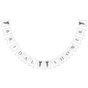 Moderne schwarze Bogen-Hochzeitsdusche-Girlande-Ba Wimpelkette