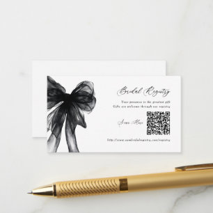 Moderne schwarze Bogen-Hochzeitsdusche QR-Code-Ges Begleitkarte