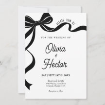 Moderne schwarze Bogen-Hochzeitseinladung