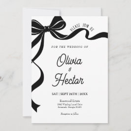 Moderne schwarze Bogen-Hochzeitseinladung  Einladung