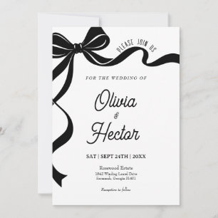 Moderne schwarze Bogen-Hochzeitseinladung  Einladung