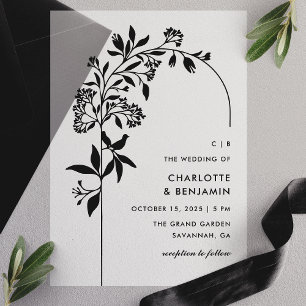 Moderne Schwarze Botanische Bogen-Hochzeit