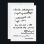 Moderne Schwarze Brush Lettering Trendy Couples Du Einladung<br><div class="desc">Moderne Black Brush Lettering Trendy Couples Dusche Einladung</div>