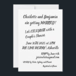 Moderne Schwarze Brush Lettering Trendy Couples Du Einladung<br><div class="desc">Moderne Black Brush Lettering Trendy Couples Dusche Einladung</div>