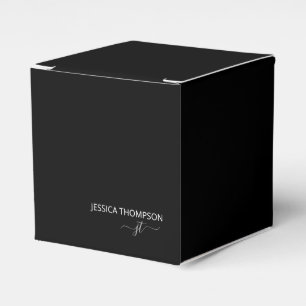 Moderne schwarze einfache Schrift Geschäftsschrift Geschenkschachtel