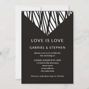 Moderne schwarze Einfache Typografie Homosexuelle Einladung