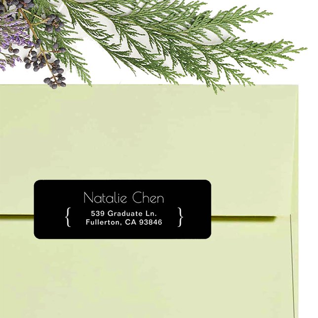 Moderne Schwarze Elegante Schriftart Rücksendeadre (Von Creator hochgeladen)