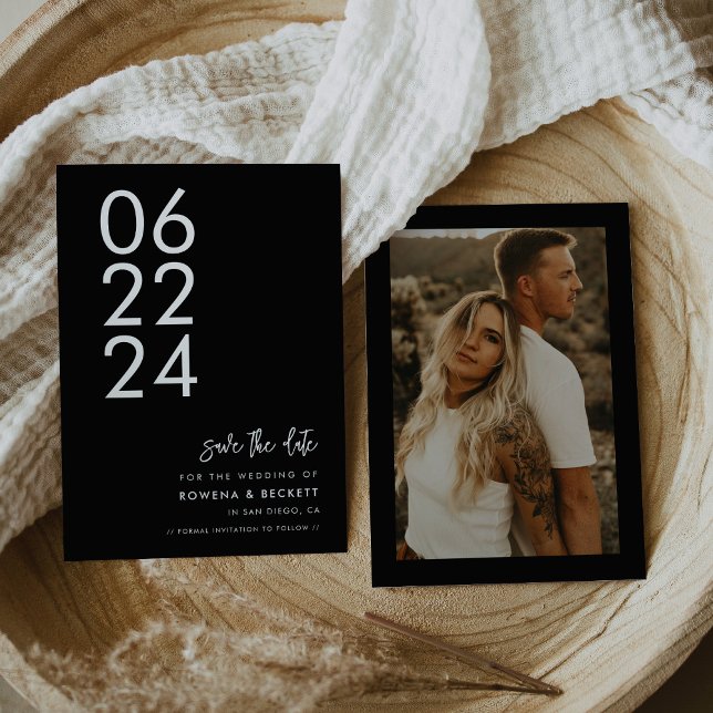 Moderne schwarze Farbe Save The Date (Von Creator hochgeladen)