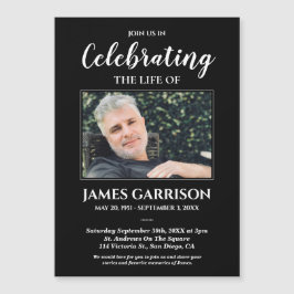 Moderne Schwarze Feier des Fotos Leben Magnetkarte