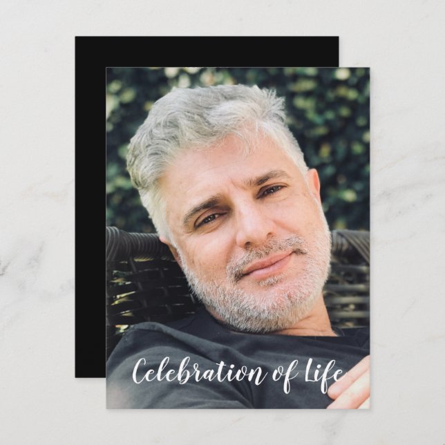 Moderne Schwarze Feier mit Foto (Vorne/Hinten)